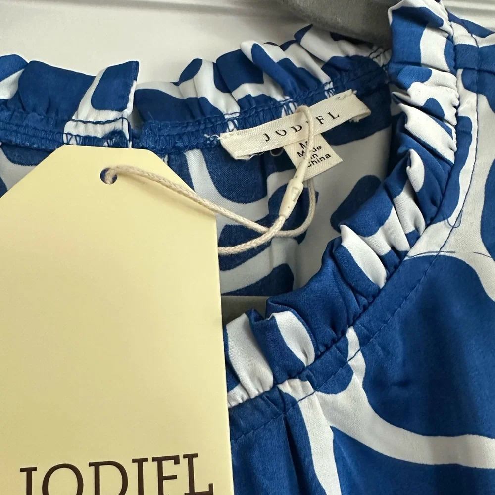 NWT Jodifl Mara Geo Print Royal Blue Dress - Picture 6 of 7